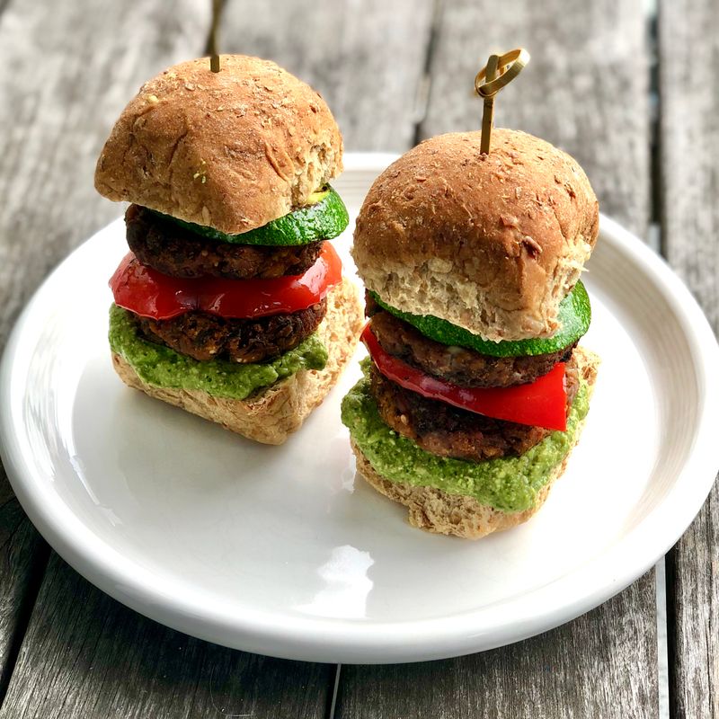 Veggie and Hummus Sliders