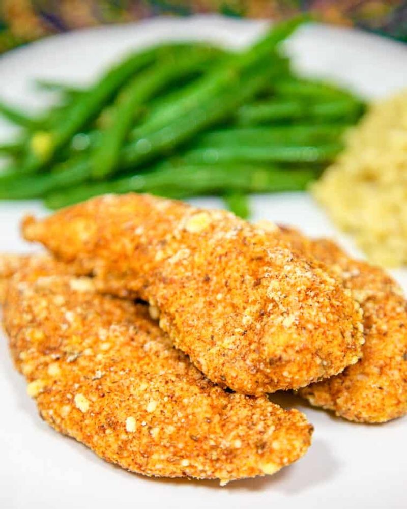 Cornbread Crusted Baked Chicken Tenders