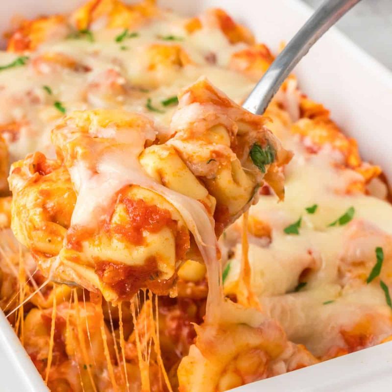 Tomato Basil Tortellini Bake