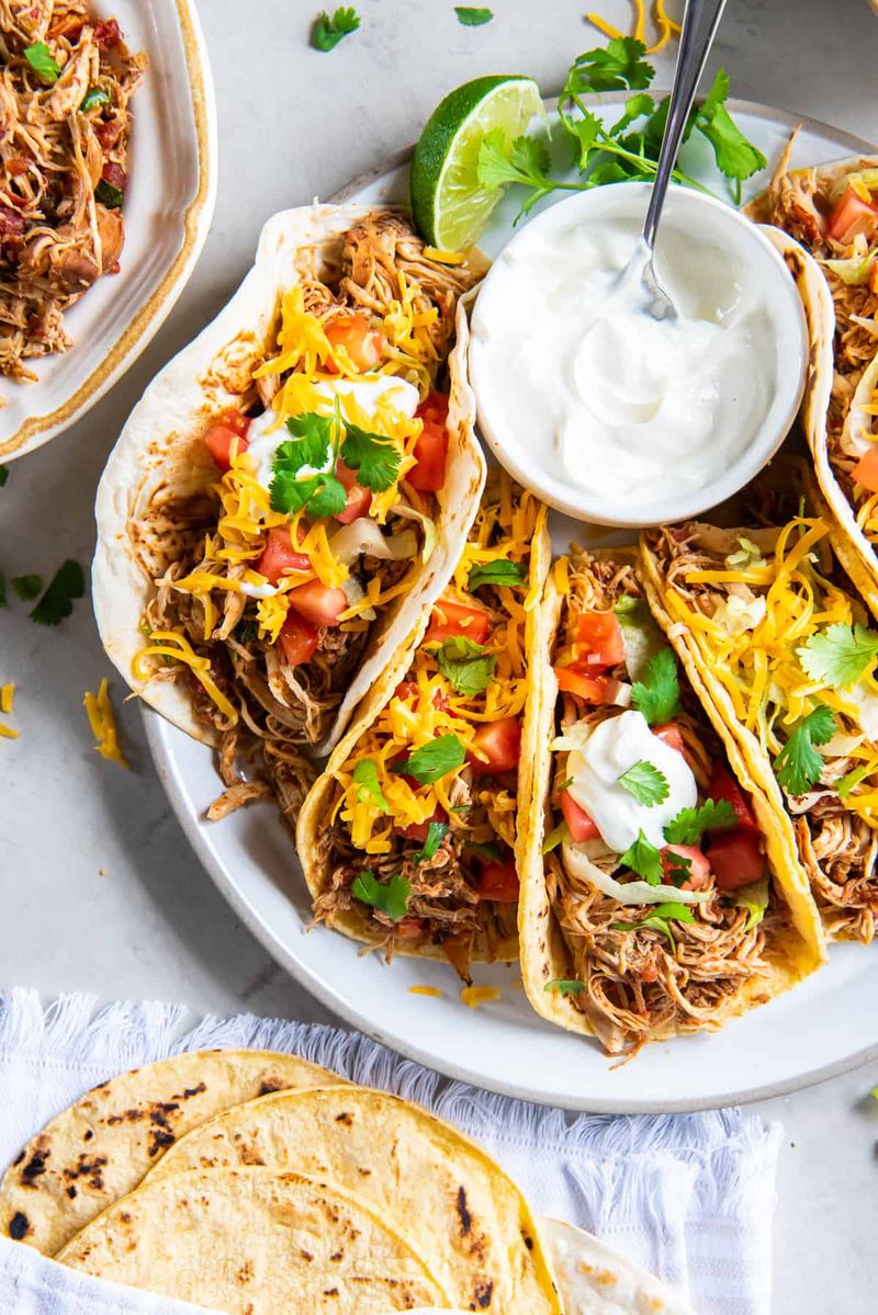 Shredded Salsa Chicken Tacos