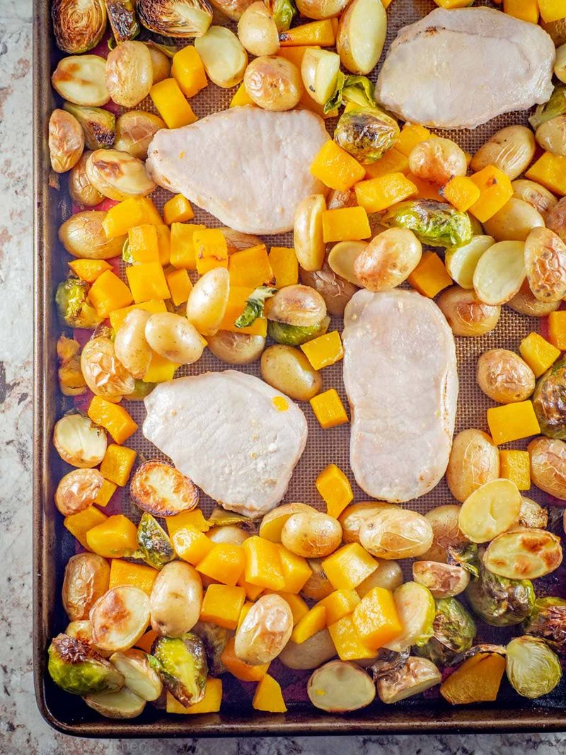 Maple Dijon Sheet Pan Pork Chops
