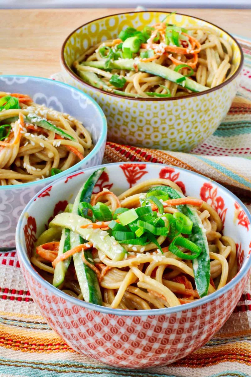 Sesame Noodle Spring Roll Bowls