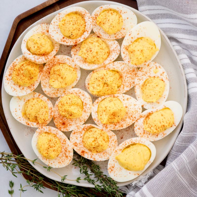 Dijon deviled eggs