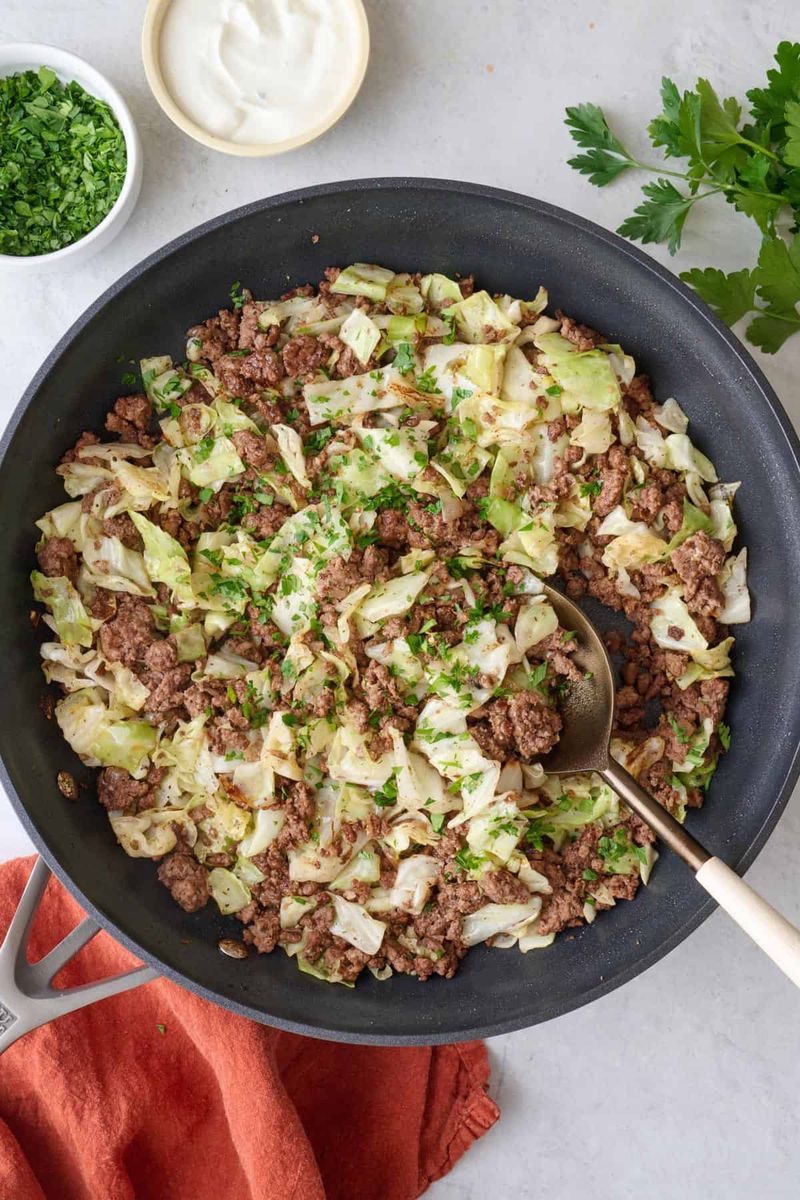 Ground Beef And Cabbage Bowl