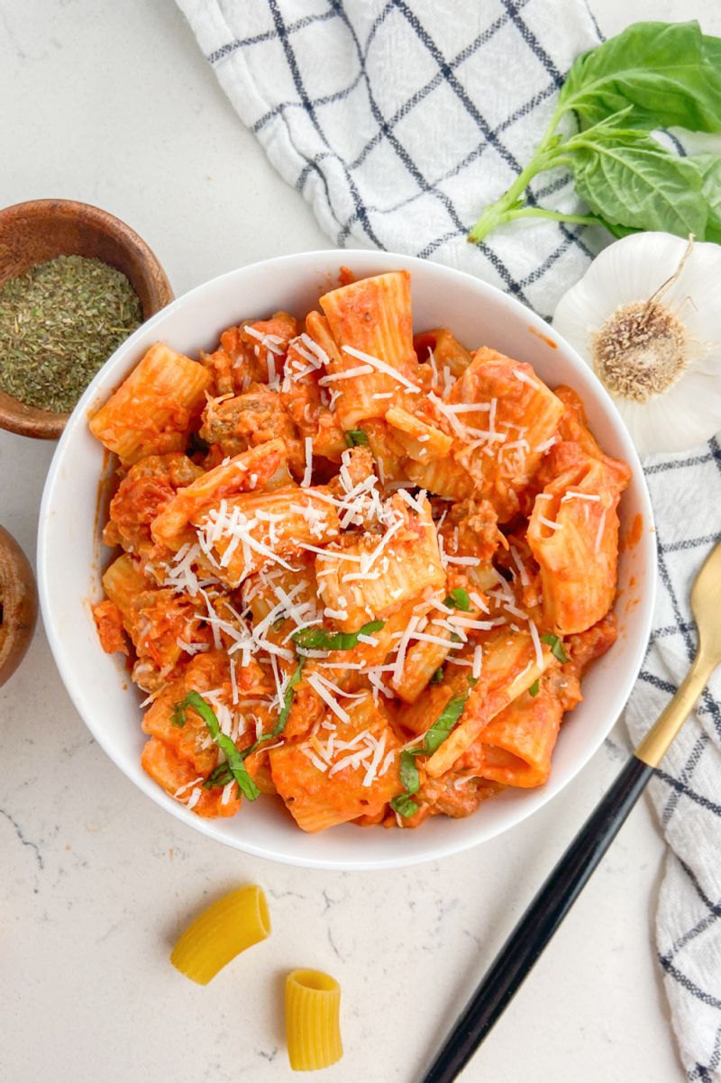 Rigatoni with Italian Sausage and Creamy Tomato Sauce