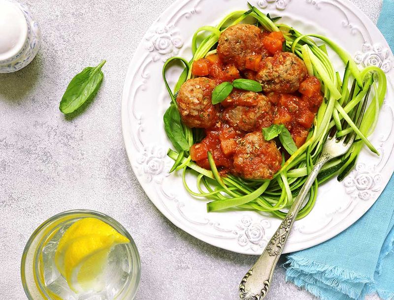 Spicy Turkey Meatballs with Zoodles