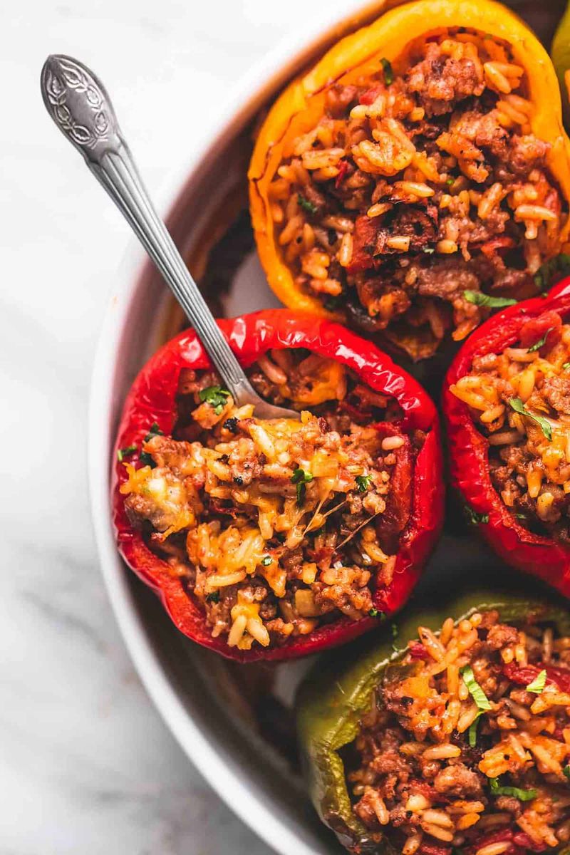 Chicken And Rice Stuffed Peppers