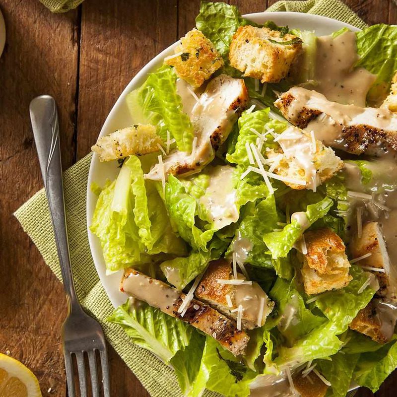 Basic chicken Caesar salad