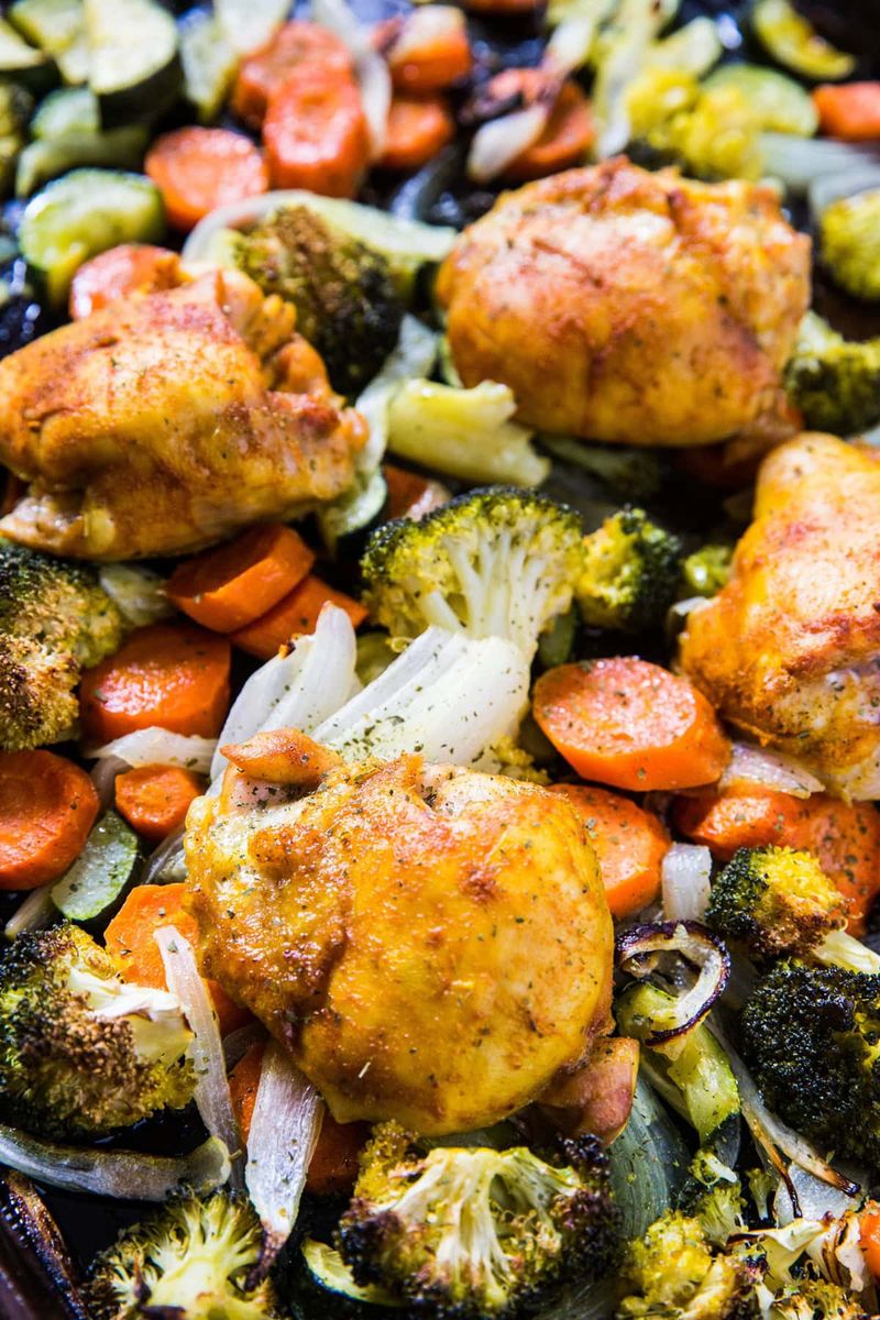 Sheet-Pan Turmeric Chicken and Cauliflower