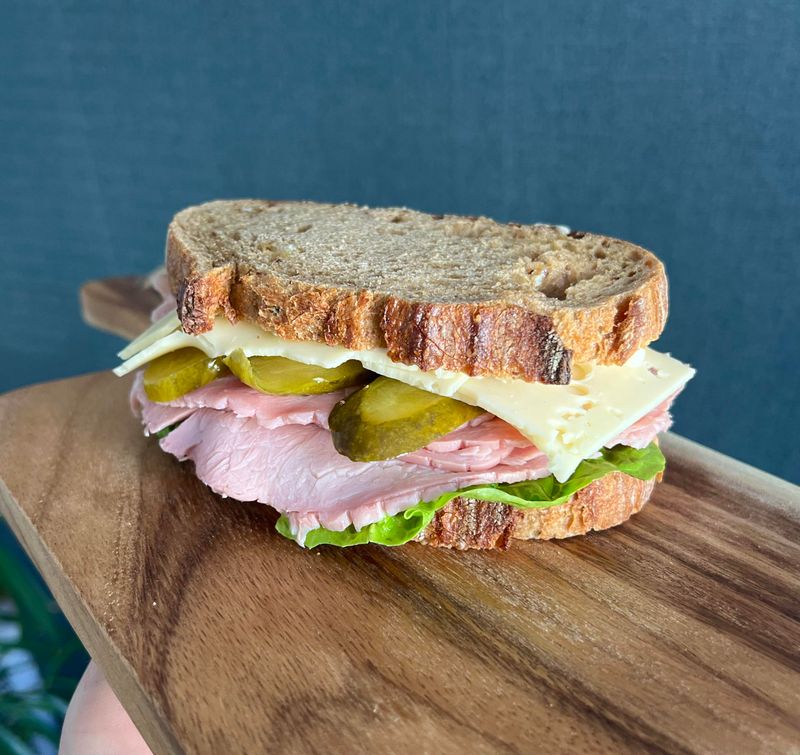 Ham, Swiss, Mustard, Pickles, and Bread
