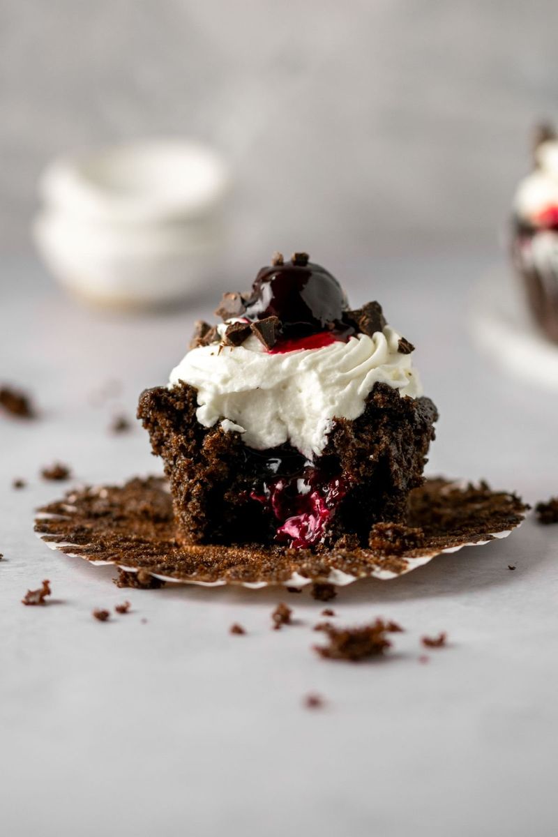 Cherry Chocolate Black Forest Cupcakes