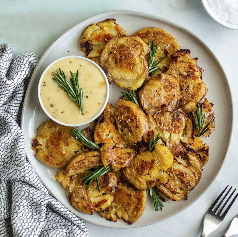 Crispy Potato Rounds With Garlic and Rosemary