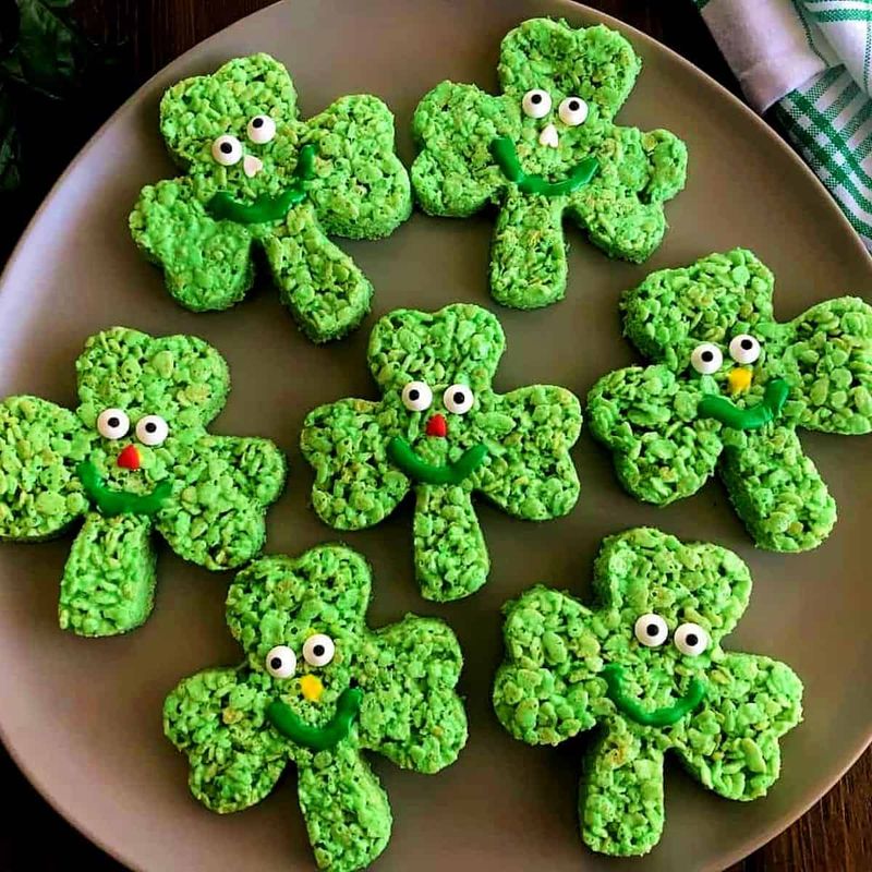 Shamrock Rice Krispie Treat Cutouts