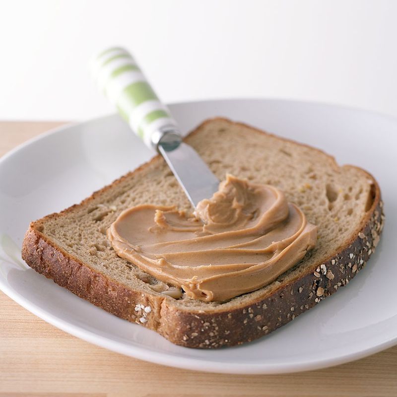Whole-grain toast with peanut butter (thin layer)