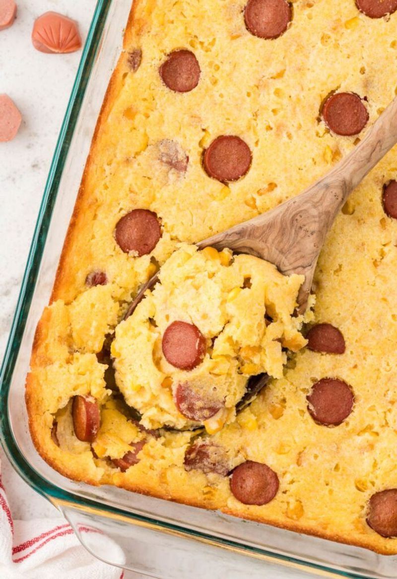 Hot Dog Cornbread Casserole