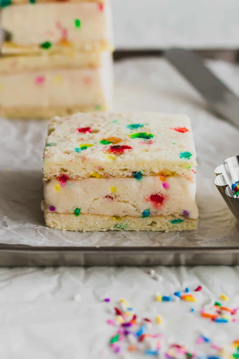 Cake Mix Ice Cream Sandwich Bars