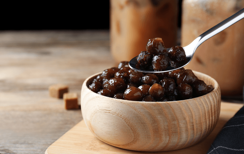 Warm pearls slightly before serving