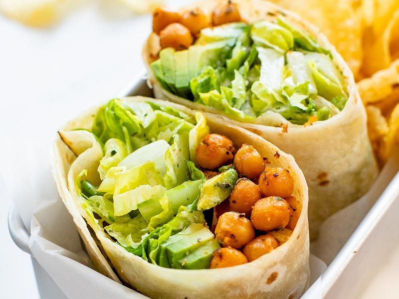 Crispy Chickpea Caesar Wraps