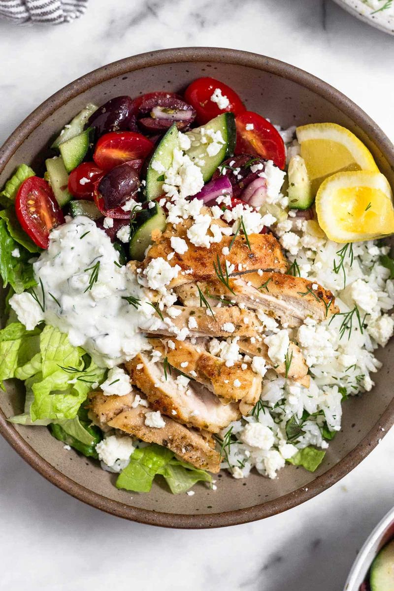 Greek Chicken Bowls with Tzatziki