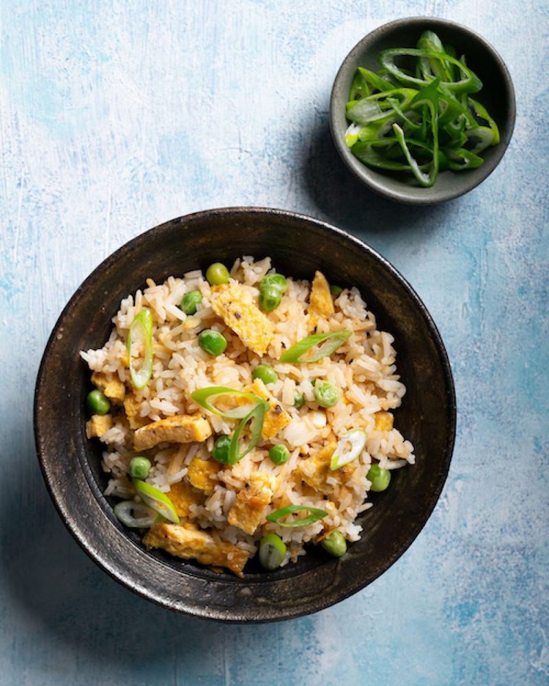 Microwave Egg Fried Rice Bowl