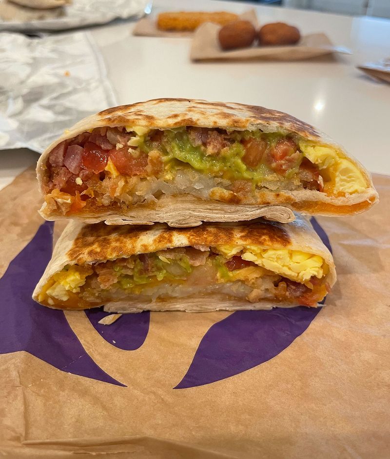 Taco Bell Breakfast Crunchwrap with Egg