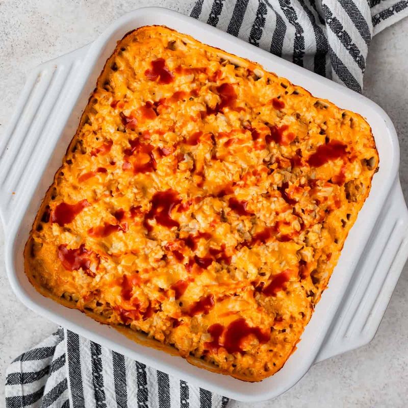 Cauliflower Buffalo Chicken Casserole
