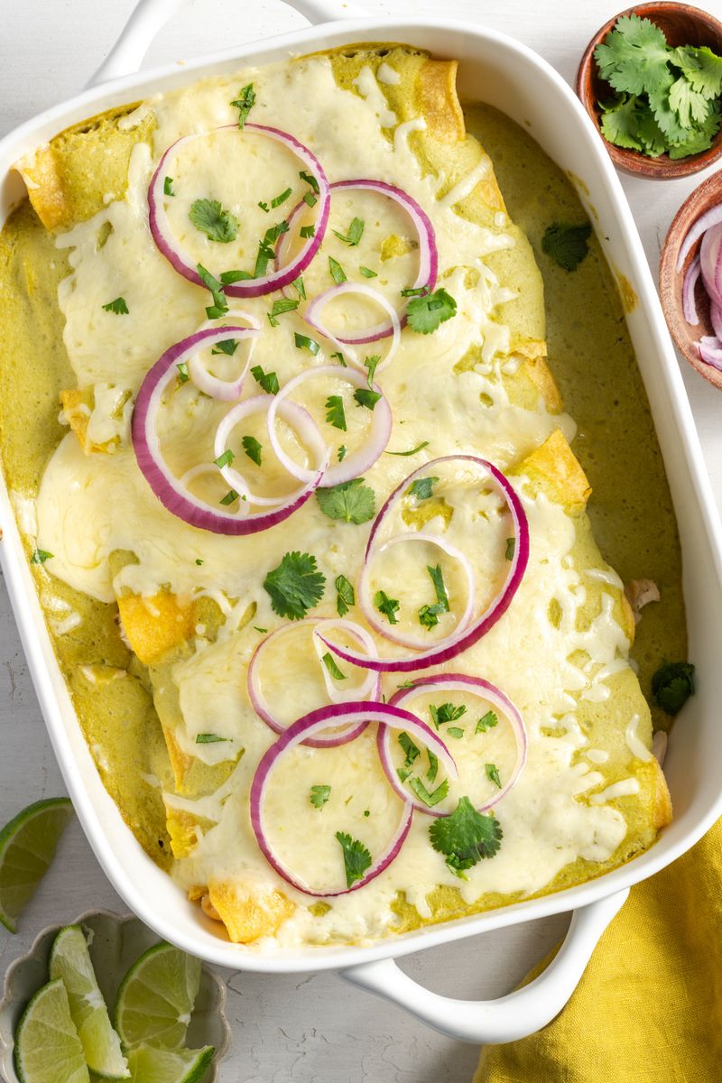 Green Chile Chicken Enchiladas