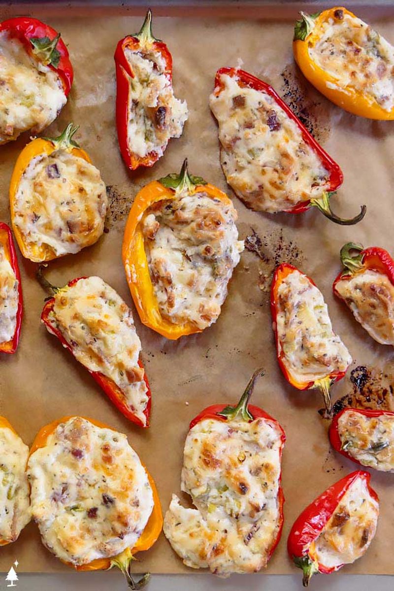 Spring Onion and Goat Cheese Stuffed Peppers