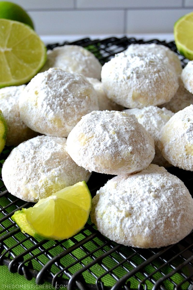 Lime Coconut Snowball Cookies
