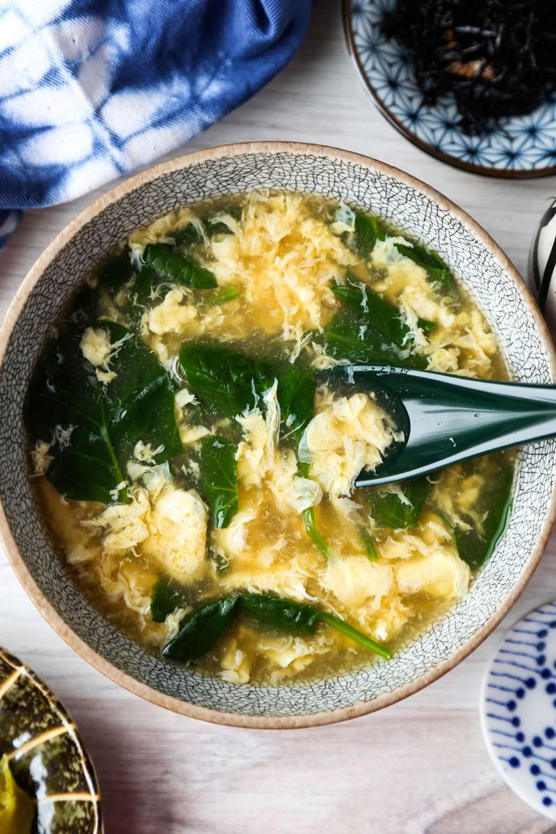 Egg Drop Noodle Soup With Greens
