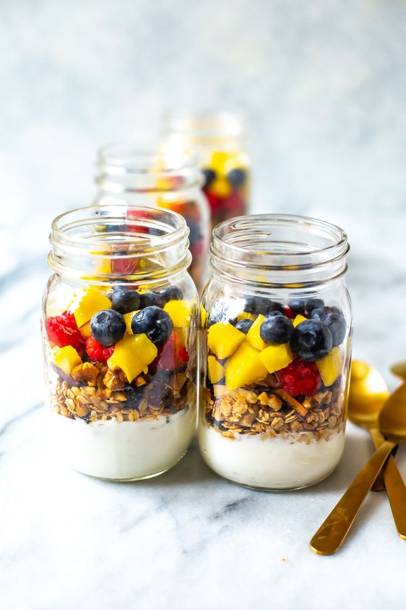 Greek Yogurt Parfait In A Jar