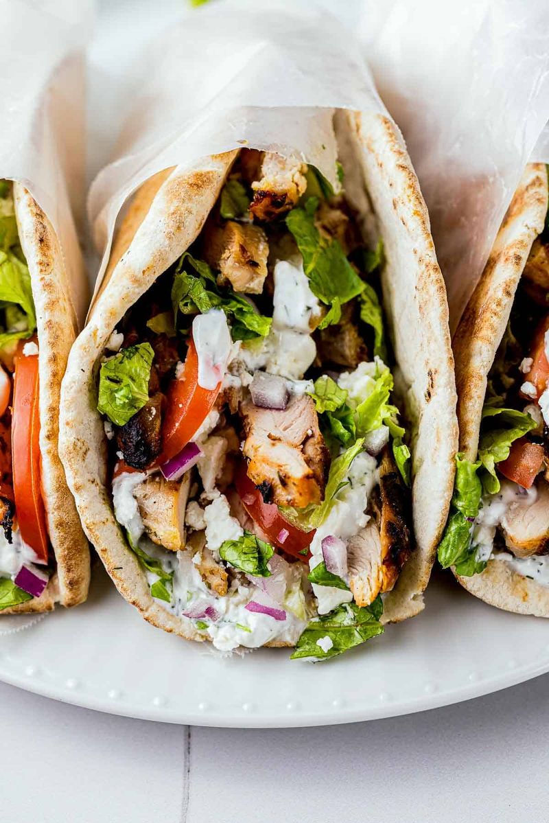 Greek Chicken Pitas