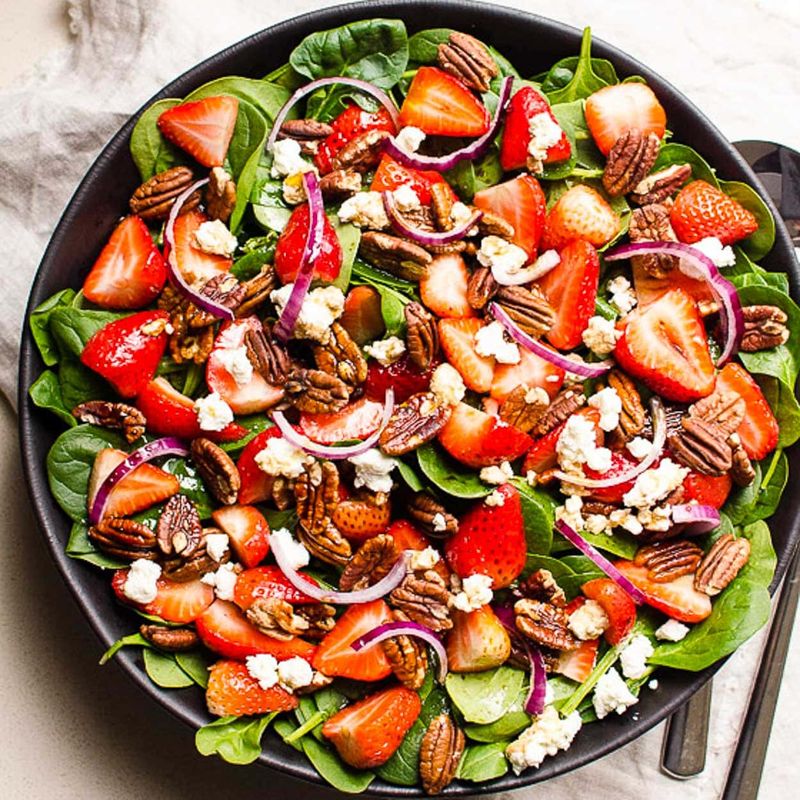 Strawberry Balsamic Spinach Salad