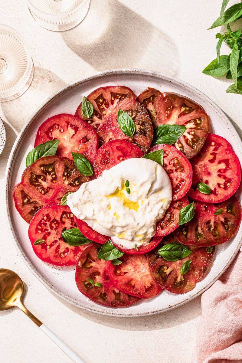 Heirloom Tomato, Burrata, and Basil Salad