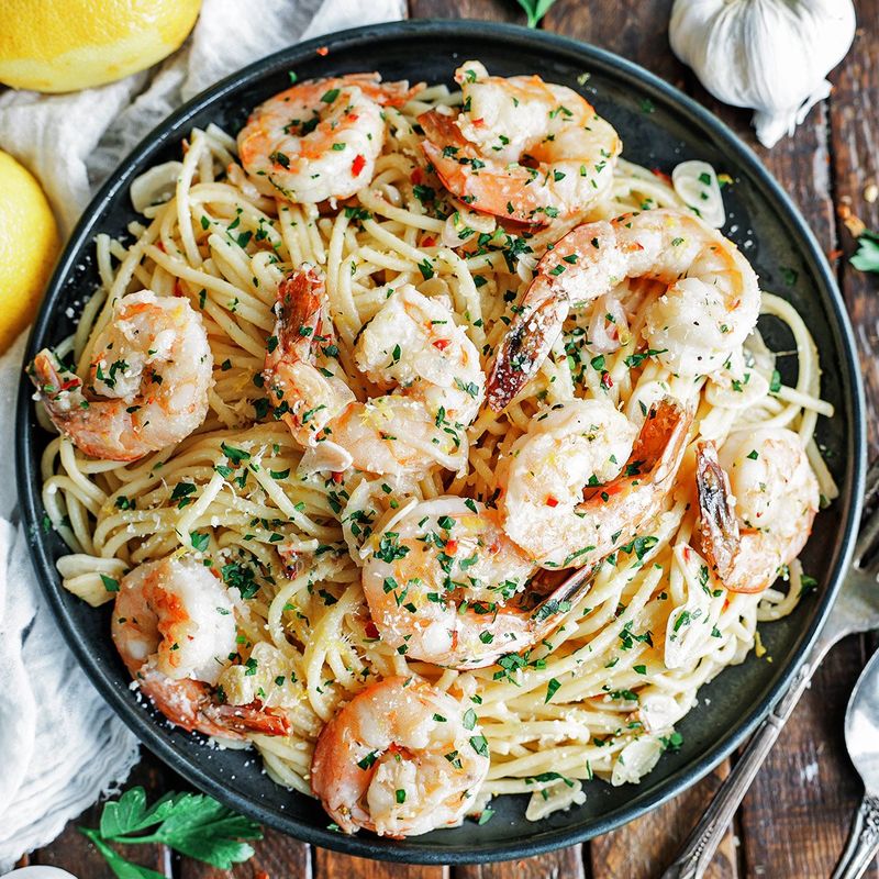 Salting pasta water but not shrimp