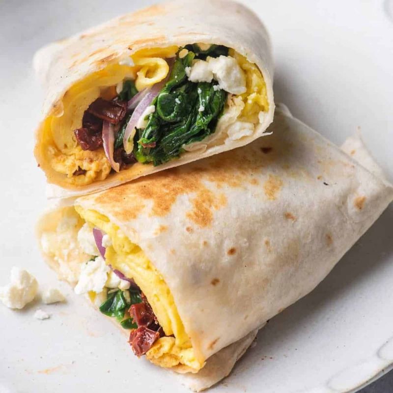 Savory Egg Wraps With Spinach And Cheese