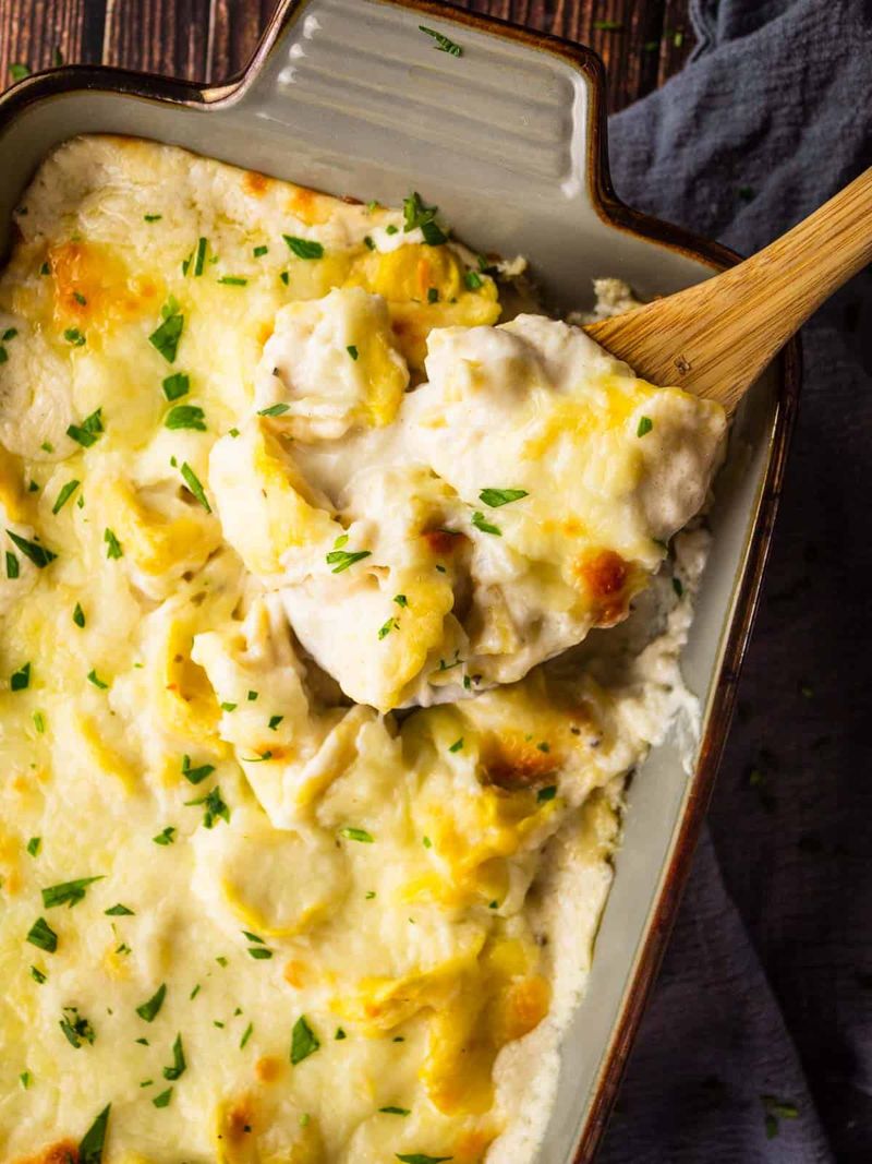 Baked Tortellini Alfredo Casserole