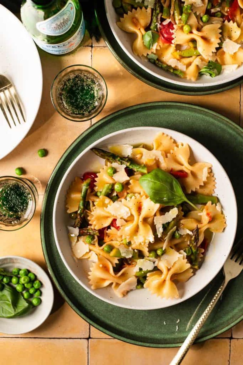 Asparagus and Pea Pasta with Parmesan