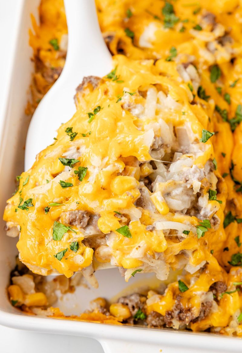 Hamburger and Hash Brown Casserole