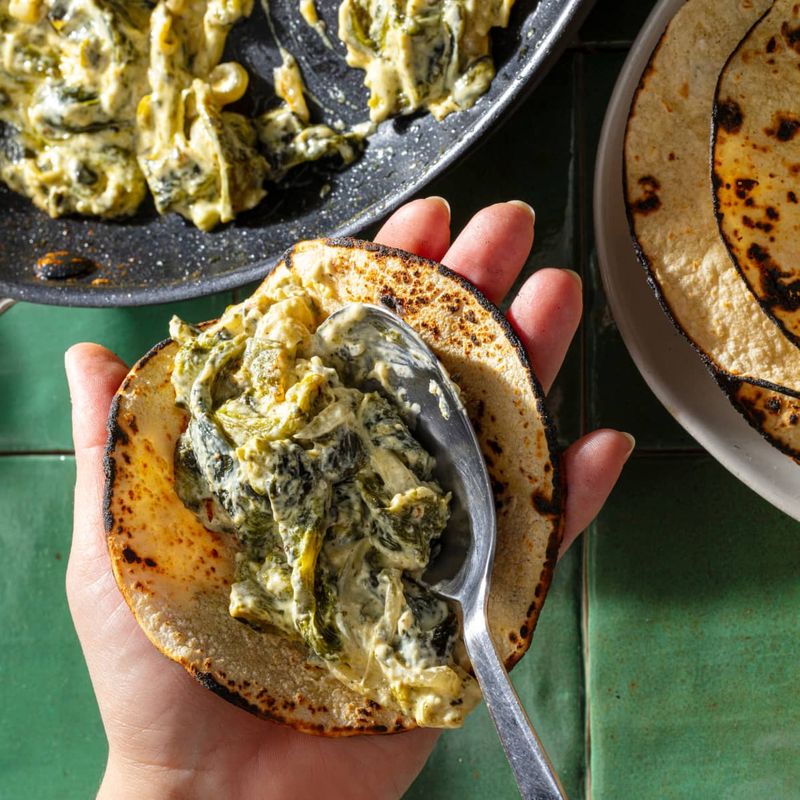 Cheesy Poblano Rajas Tacos