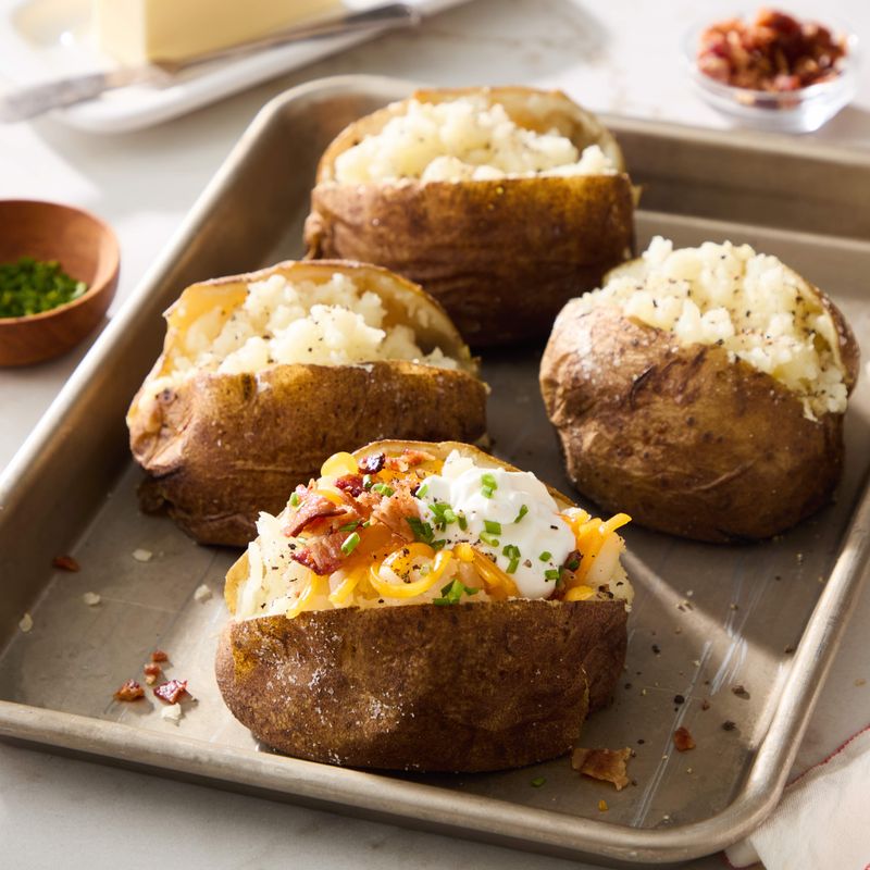 Baked Potatoes Loaded With Toppings