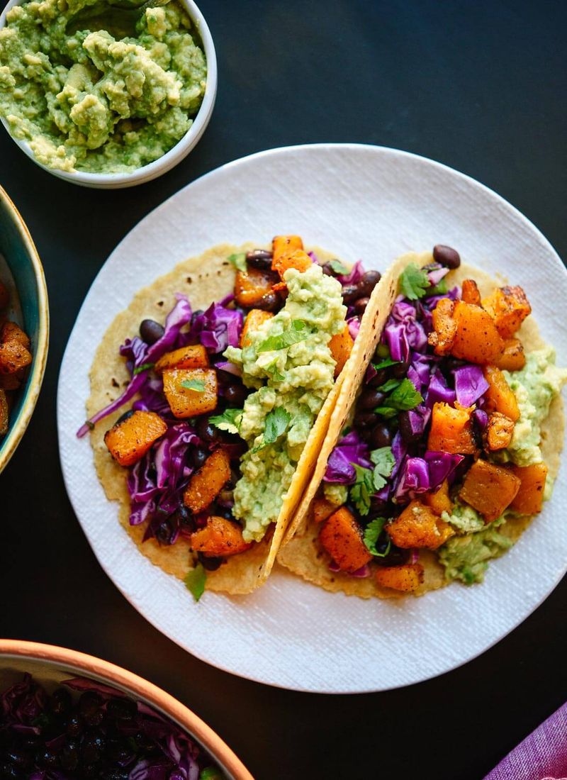 Butternut Squash Tacos with Crunchy Slaw