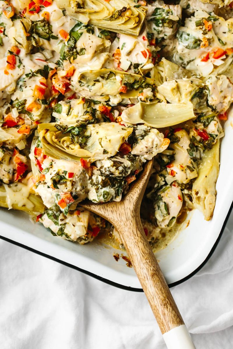 Spinach Artichoke Chicken Bake