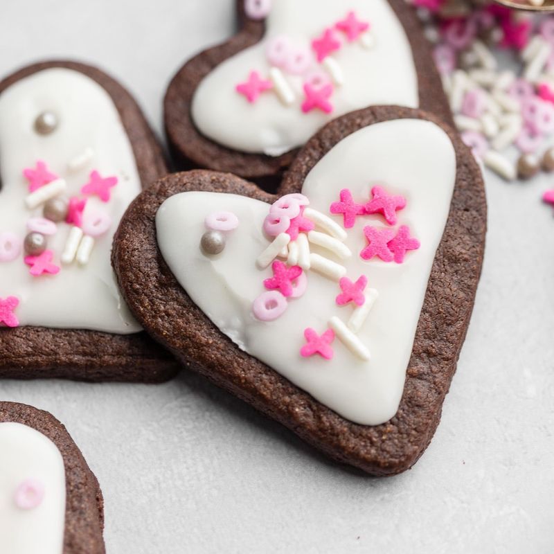 Heart-Shaped Chocolate Sugar Cookies
