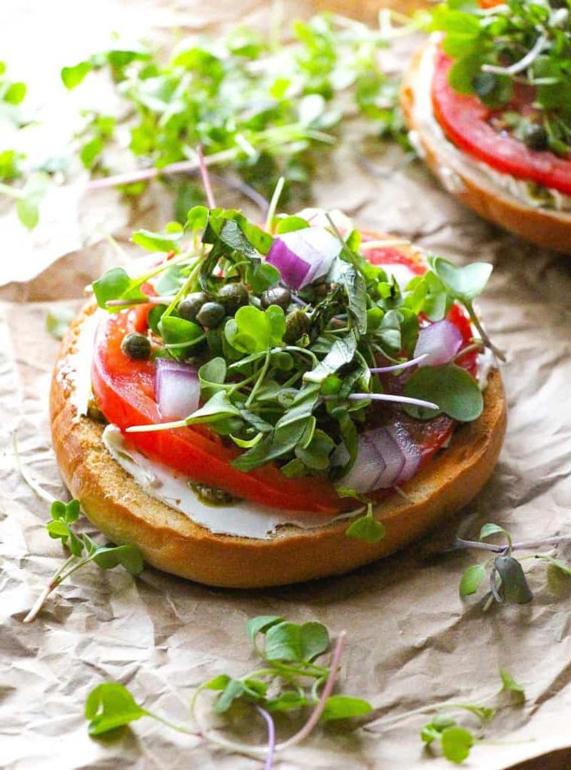 Veggie And Cheese Bagel Sandwich