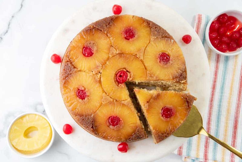 Roasted Pineapple Rum Upside Down Cake
