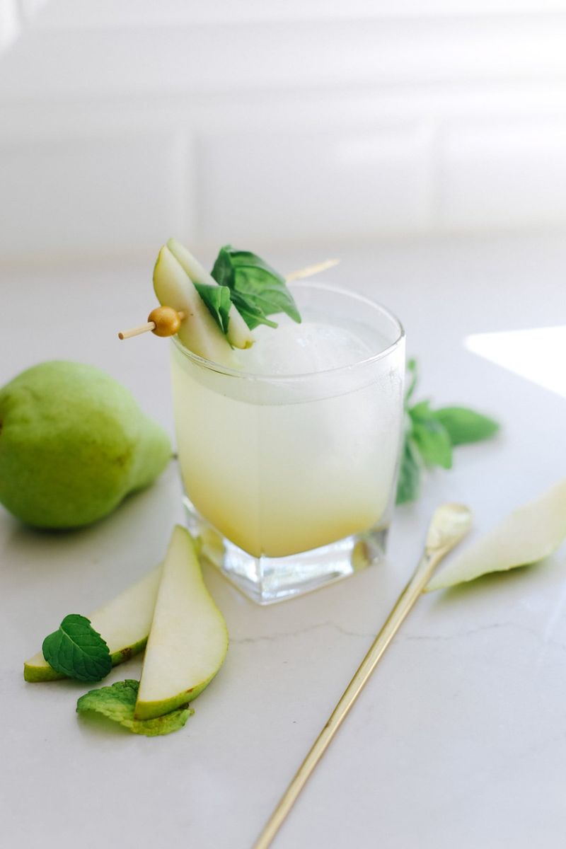 Pear And Lemon Sparkling Mocktail