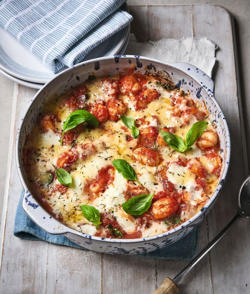Baked Gnocchi with Marinara and Mozzarella