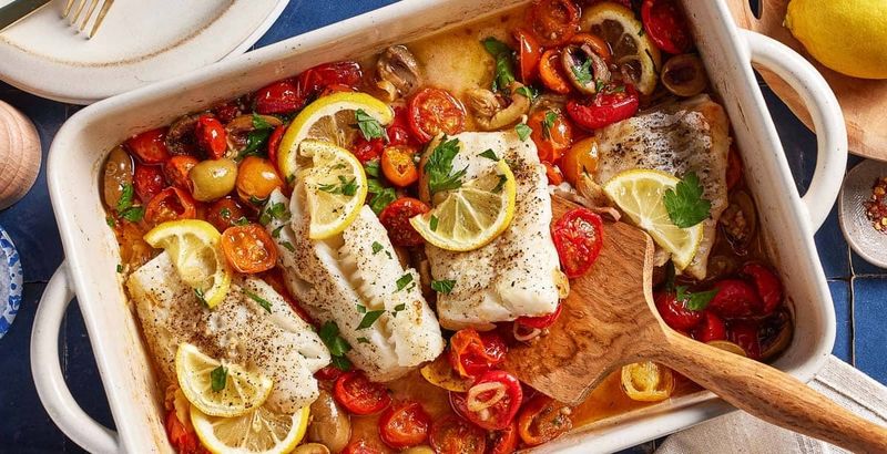 Mediterranean Baked Cod with Olives and Tomatoes