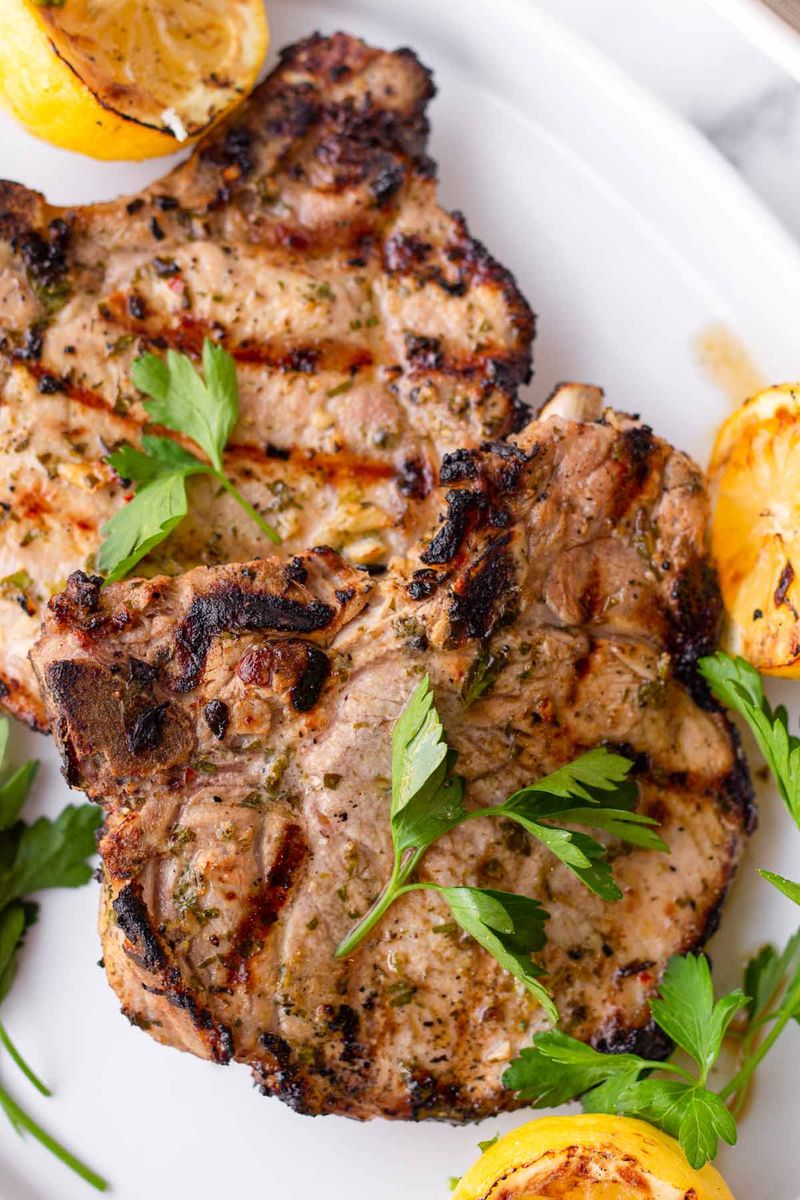 Herb Marinated Grilled Pork Chops